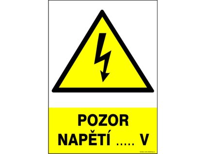 Samolepka Pozor napětí ..... v, A5