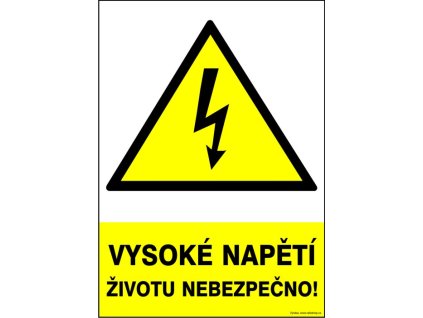 Samolepka Vysoké napětí životu nebezpečno!, A4
