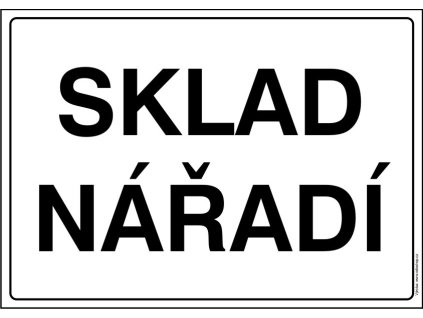 Samolepka Sklad nářadí, A4