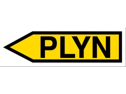 Samolepka Plyn (vlevo), 15 x 4 cm