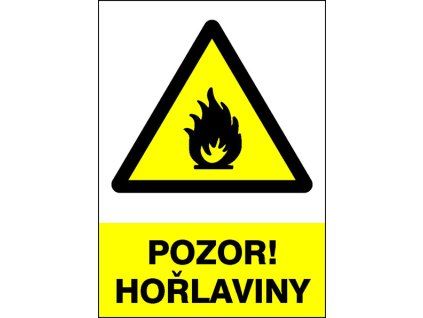 Samolepka Pozor! Hořlaviny