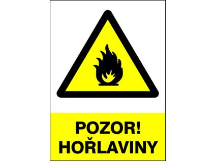 Samolepka Pozor! Hořlaviny, A4