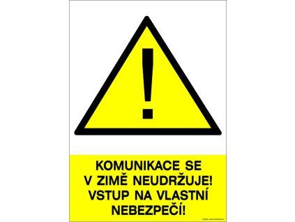 Samolepka Komunikace se v zimě neudržuje!