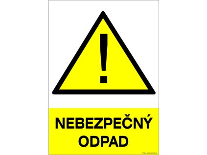 Samolepka Nebezpečný odpad, 10,5 x 15 cm