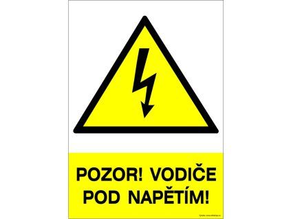 Samolepka Pozor! Vodiče pod napětím