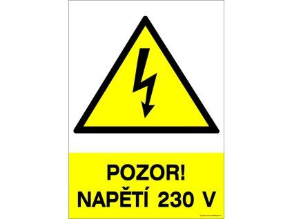 Samolepka Pozor! Napětí 230 V