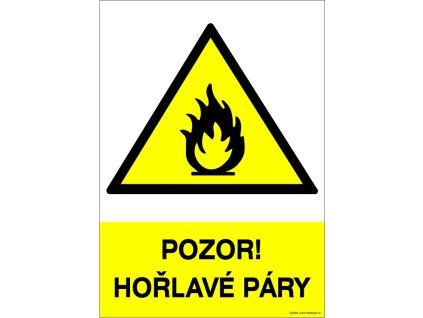 Samolepka Pozor! Hořlavé páry