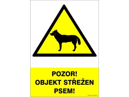 Samolepka Pozor! Objekt střežen psem!, A5