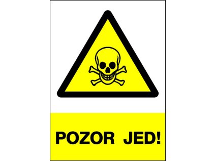 Samolepka Pozor jed!, 7,5 x 10,5 cm