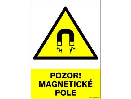 Samolepka Pozor! Magnetické pole