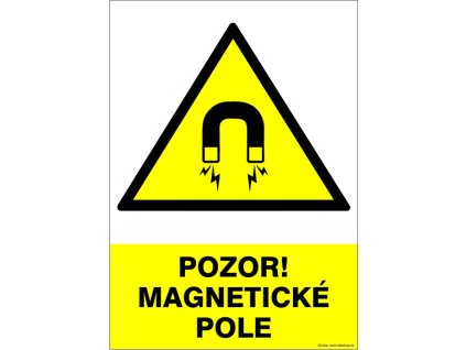 Samolepka Pozor! Magnetické pole, A4