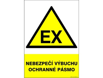 Samolepka Nebezpečí výbuchu ochranné pásmo, A5