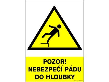 Samolepka Pozor! Nebezpečí pádu do hloubky