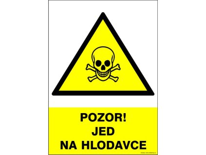 Samolepka Pozor! Jed na hlodavce, A4