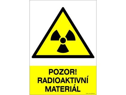 Samolepka Pozor! Radioaktivní materiál