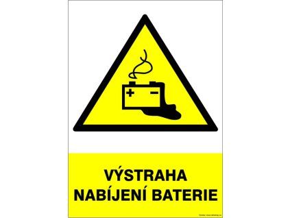 Samolepka Výstraha nabíjení baterie