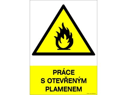 Samolepka Práce s otevřeným plamenem, A5