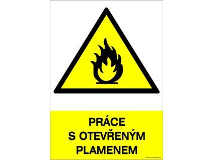 Samolepka Práce s otevřeným plamenem