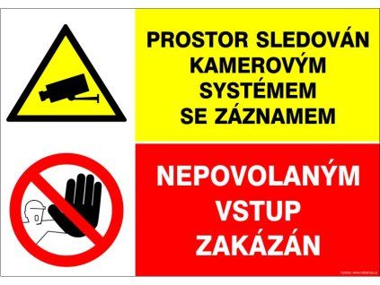 Samolepka Prostor sledován / Nepovolaným vstup ..., A6