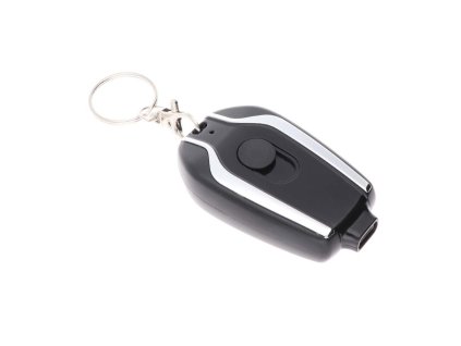 Mini power banka s kroužkem na klíče, černá