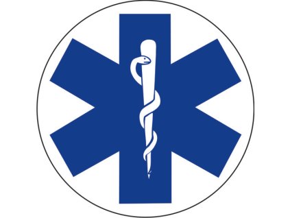 Samolepka Modrá hvězda života, průměr 16 cm