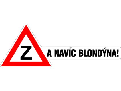 Samolepka Začátečník A navíc blondýna, 33x12 cm