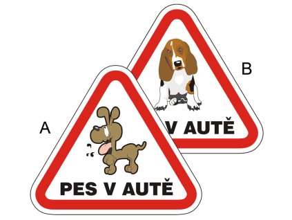 Samolepka Pes v autě, 14 x 12 cm (Varianta A)