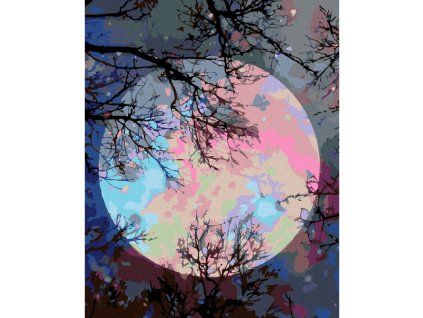 Malování podle čísel - Barevný měsíc, 40 x 50 cm
