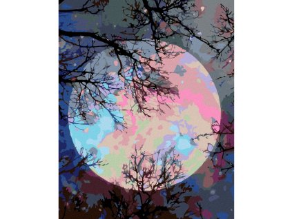 Malování podle čísel - Barevný měsíc, 40 x 50 cm