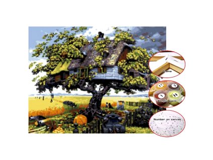 Malování podle čísel - Domek na stromě, 30 x 40 cm