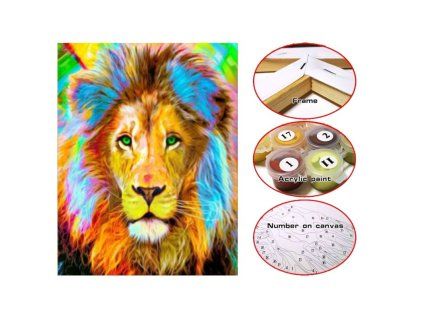 Malování podle čísel - Lev, 30 x 40 cm