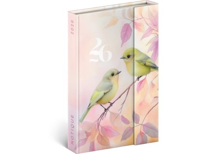 Týdenní diář 2026 Ptáčci, kapesní, magnetický