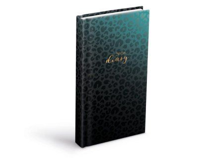Denní diář 2026 Animal Pattern, kapesní, tyrkysový