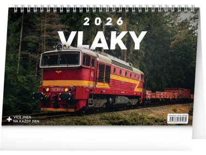 Stolní kalendář 2026 Vlaky