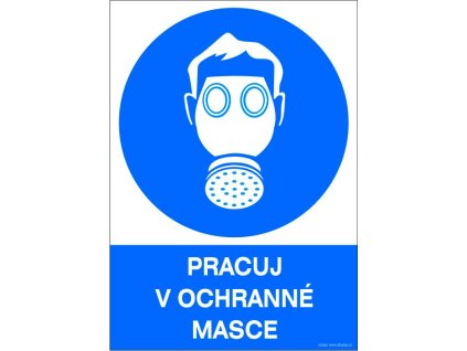 Samolepka Pracuj v ochranné masce, A5