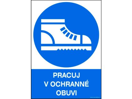 Samolepka Pracuj v ochranné obuvi, A5