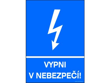 Samolepka Vypni v nebezpečí, A4