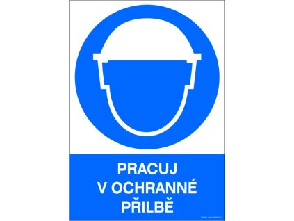 Samolepka Pracuj v ochranné přilbě, A4