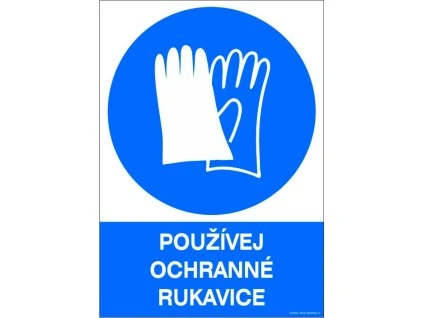 Samolepka Používej ochranné rukavice, A5