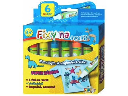Sada fixů na textil, 6 barev