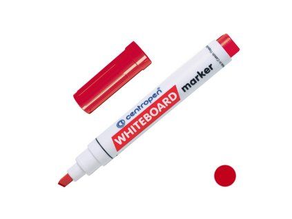 Fix Centropen 8569, whiteboard, červený, seříznutý hrot