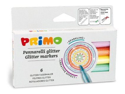 Fixy PRIMO Glitter 6 barev, hrot 2 mm