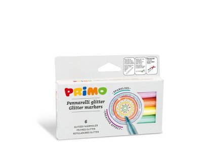 Fixy PRIMO Glitter 6 barev, hrot 2 mm