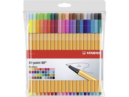 Sada fixů Stabilo Point, 40 barev, 0,4 mm