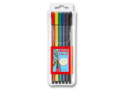 Sada fixů Stabilo Pen 68, 6 barev, 1mm