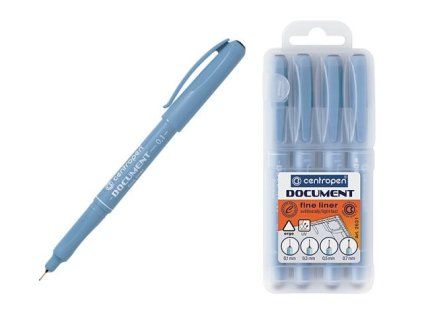 Sada fixů Centropen, 2631/4, 0,1+0,3+0,5+0,7 černá, 134359