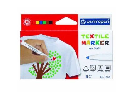 Sada fixů Centropen 2739, 6 barev na textil