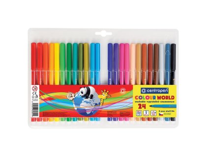 Sada fixů Centropen 7550, 24 barev na papír