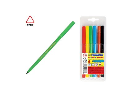 Sada fixů Centropen 7550, 6 barev na papír