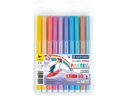 Sada fixů Centropen 7550 10 barev, na papír, pastelové barvy